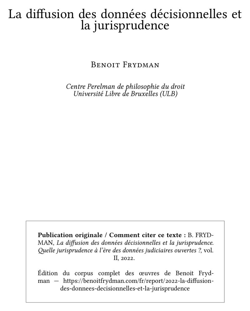 La diffusion des données décisionnelles et la jurisprudence