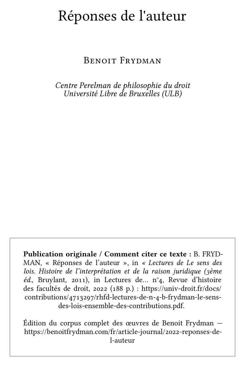 Réponses de l'auteur