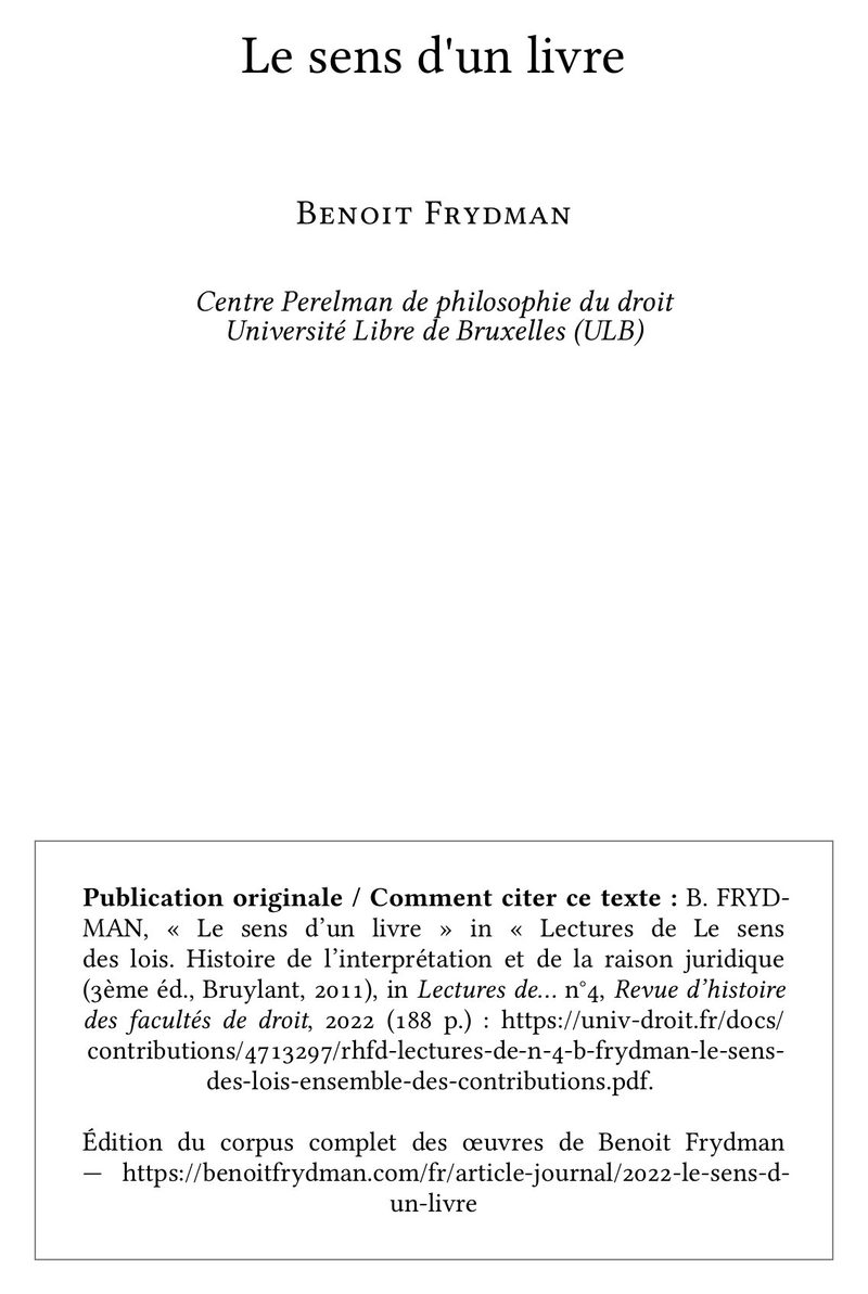 Le sens d'un livre