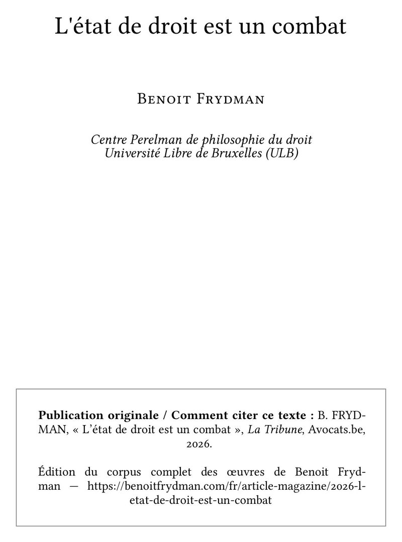 L'état de droit est un combat