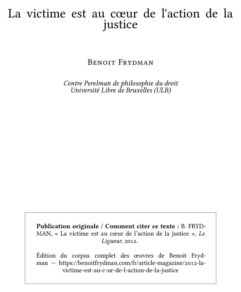 La victime est au cœur de l'action de la justice